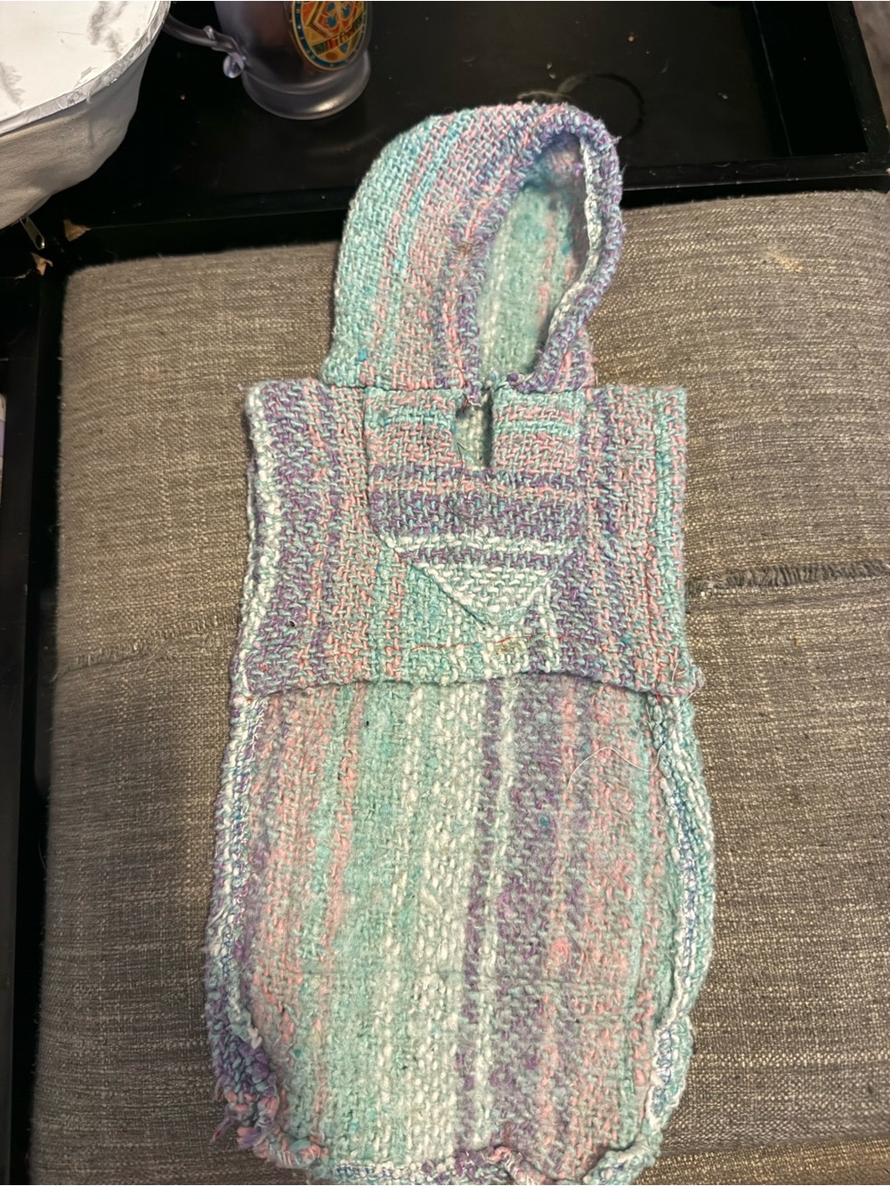 XS Pet poncho One-Piece in Pastel Mint & Lavender
